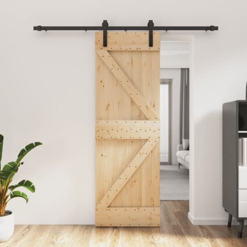 Skjutdörr med beslag 70x210 cm massiv furu