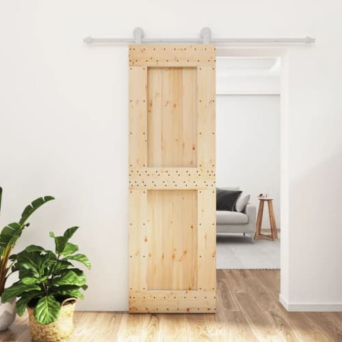 Skjutdörr med beslag 70x210 cm massiv furu