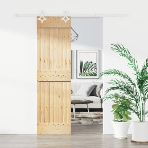 Skjutdörr med beslag 70x210 cm massiv furu