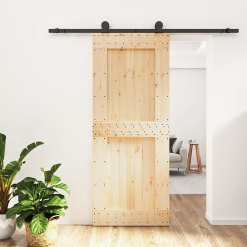 Skjutdörr med beslag 85x210 cm massiv furu