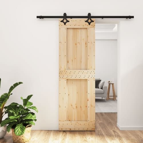 Skjutdörr med beslag 70x210 cm massiv furu