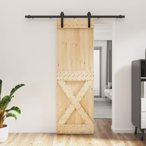 Skjutdörr med beslag 70x210 cm massiv furu