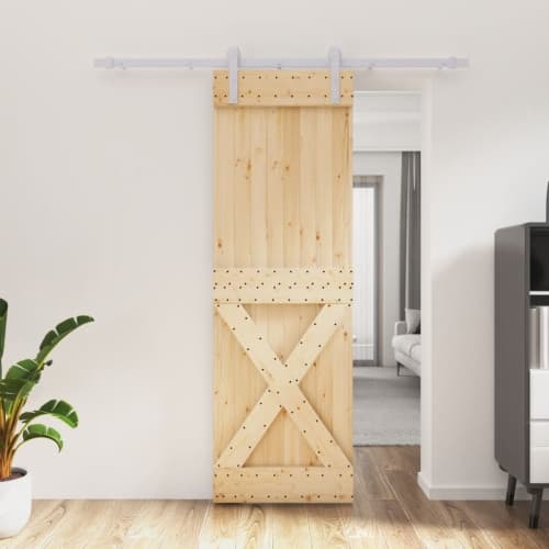 Skjutdörr med beslag 70x210 cm massiv furu