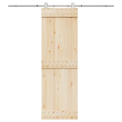 Skjutdörrsbeslag 200 cm rostfritt stål silver