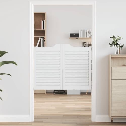Slagdörrar lamelldesign 2-par vit 80x100 cm