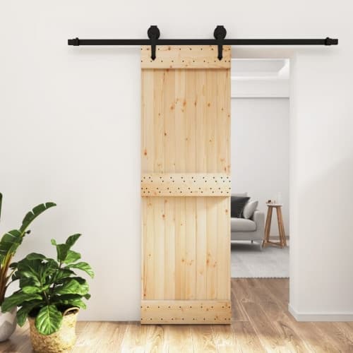 Skjutdörr med beslag 70x210 cm massiv furu