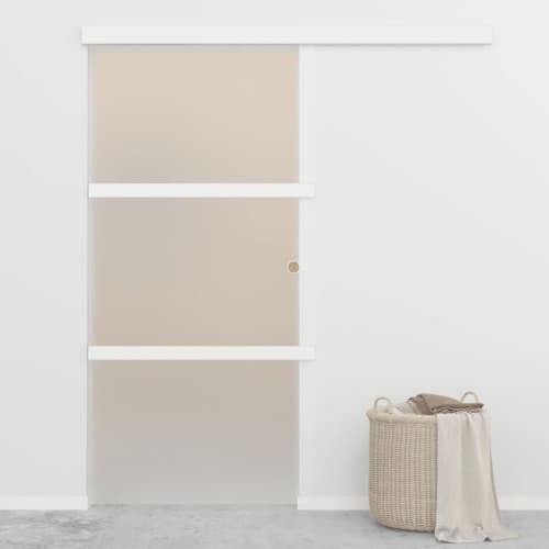 Skjutdörr med mjukstopp ESG-glas och aluminium 90x205 cm