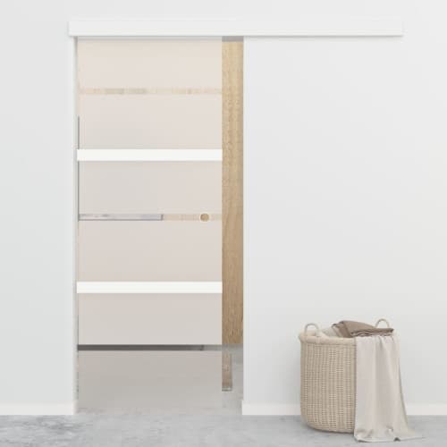 Skjutdörr med mjukstopp ESG-glas och aluminium 76x205 cm