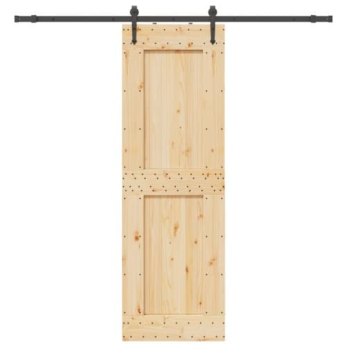 Skjutdörr med beslag 70x210 cm massiv furu
