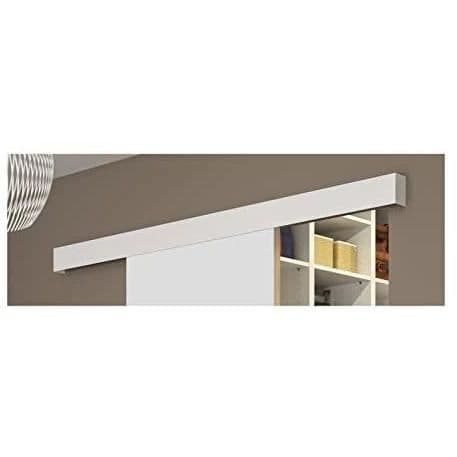 OPTIMUM Skjutdörrsats vit dekor - skena 2 spjäll + vit skenklädsel - 204 x 73 cm