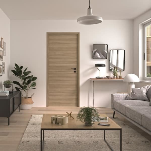 Bloc Porte - OPTIMUM - Specialbeläggning BARBADE - H 204 x 83 x 4 cm, Magnetlås, Lätt att installera