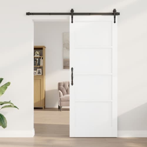 Inomhus Dörr "ORKDAL" Vit 83x211x4 cm Massiv Trä Tall