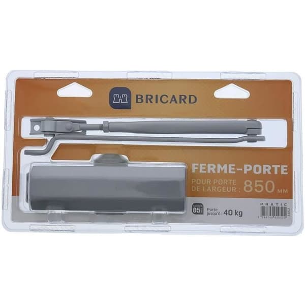 BRICARD Hydraulisk dörrstängare kraft 4 brand-/brandskydd Silver - 2064