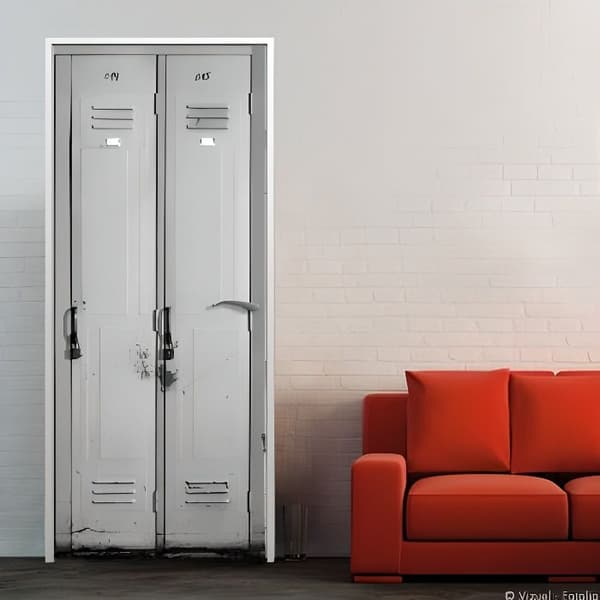 Dörrklistermärken - Fabrik - 83x204 cm - Flytbar - Trompe l'oeil - Grå