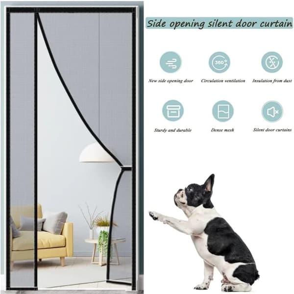Myggnät för dörr med magnetisk stängning- Insektsnät dörr / Insektsgardin 95 x 210cm