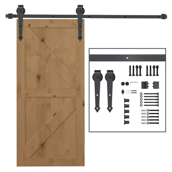 Skydedørs Hardware Kit, 200x4x0.6 cm, Brun