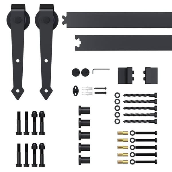 Skydedør Hardware Kit, 200 cm, Sort
