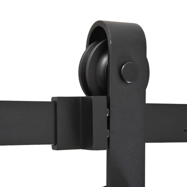 Skydedør Hardware Sæt, 200x4x0.6 cm, Sort