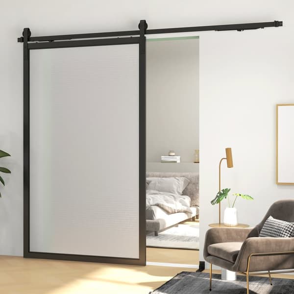 Skydedør Hardware Sæt, B81-039V02BK, 244x0.5x4 cm, Sort