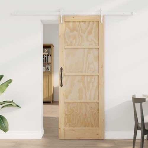 Skjutdörr med verktygsset 73.5x198.5 cm Massivt trä Furu