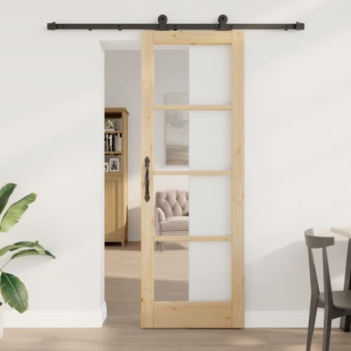 Skjutdörr med hårdvarusats 'ORKDAL'Massivt trä & Glas