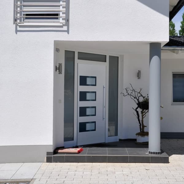 Ytterdörr vit 100x200 cm aluminium och PVC