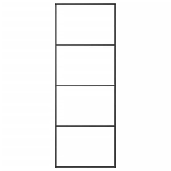 Skjutdörr aluminium med ESG-glas 76x205 cm svart