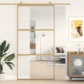 Miniatyrbild 1 av 2: Skjutdörr guld 102,5x205 cm klart ESG-glas och aluminium