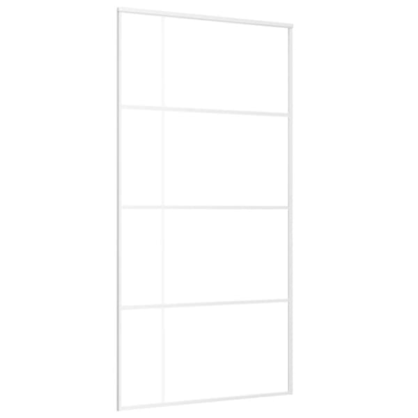 Skjutdörr ESG-glas och aluminium 102,5x205 cm vit