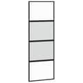 Miniatyrbild 2 av 2: Skjutdörr svart 76x205 cm härdat glas och aluminium