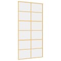 Miniatyrbild 2 av 2: Skjutdörr guld 102,5x205 cm klart ESG-glas och aluminium