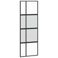 Miniatyrbild 2 av 2: Skjutdörr svart 76x205 cm härdat glas och aluminium