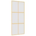 Miniatyrbild 2 av 2: Skjutdörr guld 90x205 cm frostat ESG-glas och aluminium