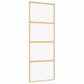Miniatyrbild 2 av 2: Skjutdörr guld 76x205 cm klart ESG-glas och aluminium