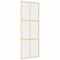 Miniatyrbild 2 av 2: Skjutdörr guld 76x205 cm klart ESG-glas och aluminium
