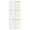 Miniatyrbild 2 av 2: Skjutdörr guld 90x205 cm klart ESG-glas och aluminium