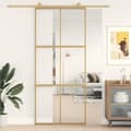 Miniatyrbild 1 av 2: Skjutdörr guld 90x205 cm klart ESG-glas och aluminium