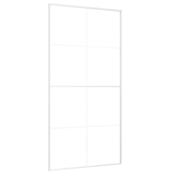 Skjutdörr ESG-glas och aluminium 102,5x205 cm vit