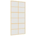 Miniatyrbild 2 av 2: Skjutdörr guld 102,5x205 cm frostat ESG-glas och aluminium