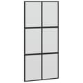 Miniatyrbild 2 av 2: Skjutdörr svart 102,5x205 cm härdat glas och aluminium
