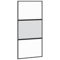 Miniatyrbild 2 av 2: Skjutdörr svart 102,5x205 cm härdat glas och aluminium
