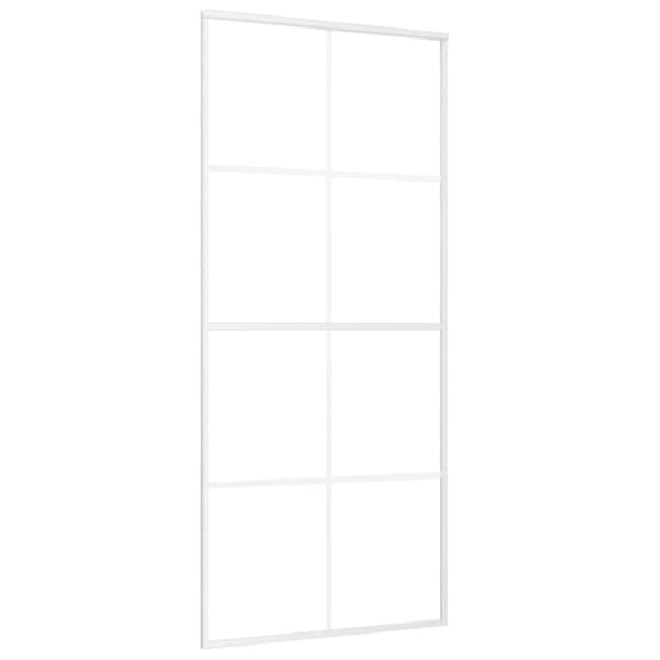 Skjutdörr frostat ESG-glas och aluminium 90x205 cm vit