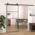 Miniatyrbild 1 av 2: Skjutdörr aluminium med ESG-glas 90x205 cm svart