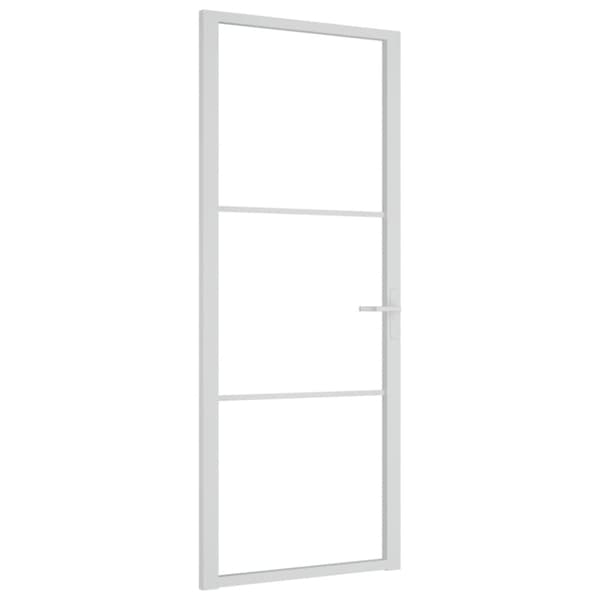 Innerdörr 83x201,5 cm vit ESG-glas och aluminium