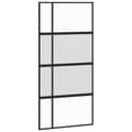 Miniatyrbild 2 av 2: Skjutdörr svart 102,5x205 cm härdat glas och aluminium