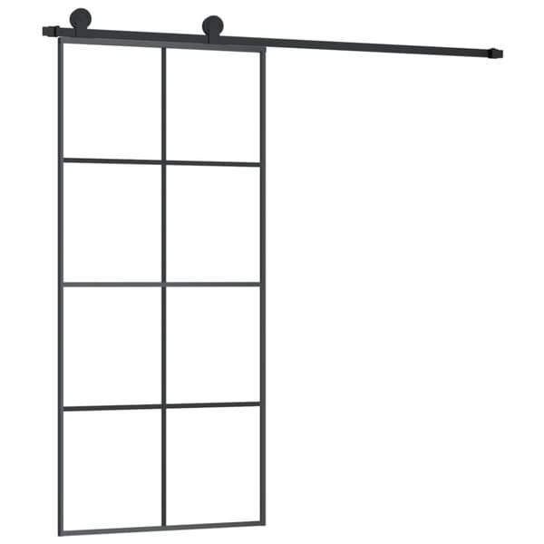 Skjutdörr med beslagset ESG glas och aluminium 90x205 cm