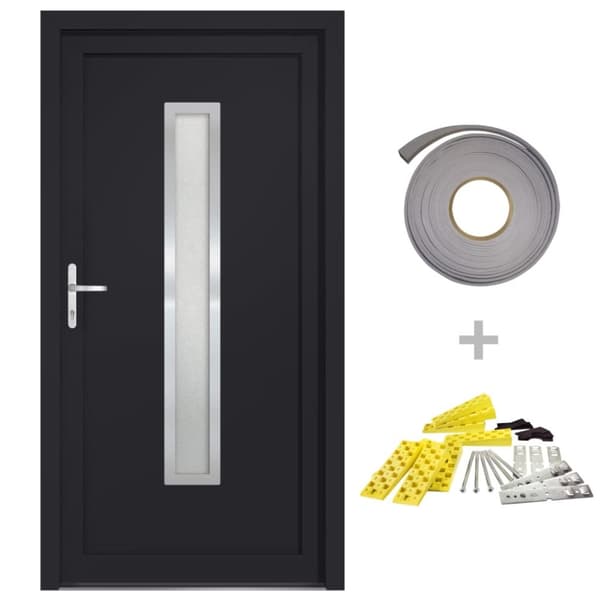 Ytterdörr antracit 98x190 cm PVC