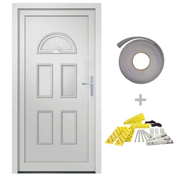 Ytterdörr vit 98x208 cm PVC