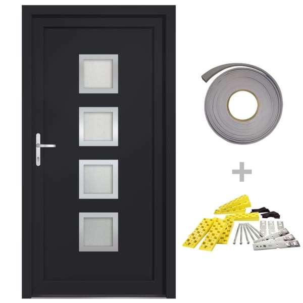 Ytterdörr antracit 98x208 cm PVC