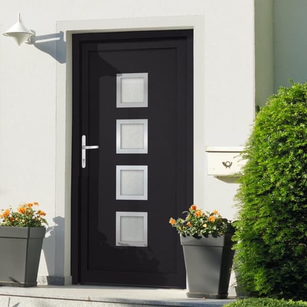 Ytterdörr antracit 98x208 cm PVC